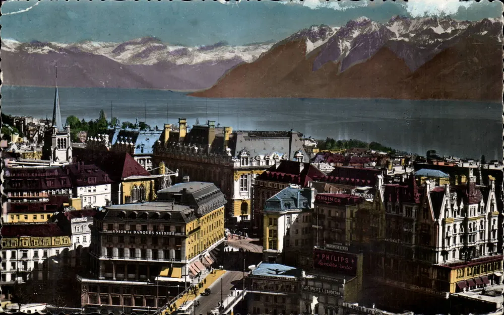 Lausanne — Der Große Brücke und die Alpen — Editions G. JABGER, Genf, n° 7446 - Vorderseite