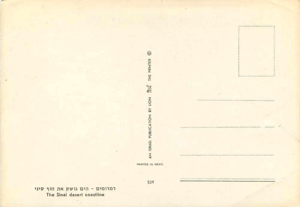 La côte désertique du Sinaï — vue panoramique — Publication de LION, n° 529 - Verso