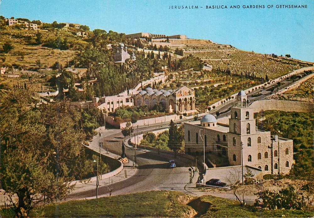 Jerusalem — Basilika und Gärten von Gethsemane — Verlag Palphot, Nr. 9840 - Vorderseite