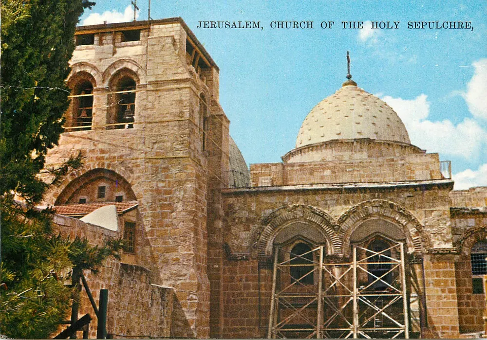 Jerusalem, Kirche des Heiligen Grabes — Ansicht mit Verlag Palphot und Nr. 8519 - Vorderseite