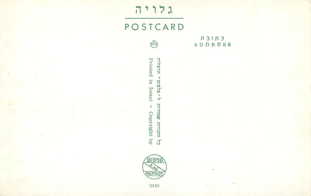 Militärfriedhof, Mount Herzl, Jerusalem — Ansicht des Denkmals und des Bassins — Verlag Palphot, Nr. 5145 - Rückseite