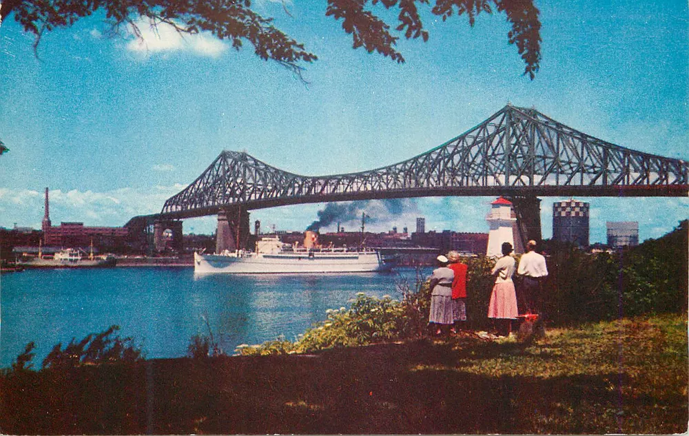 Jacques-Cartier-Brücke — Ansicht von Île Sainte-Hélène — Souvenir Agencies, Montreal - Vorderseite