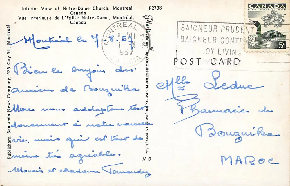 Innenansicht der Kirche Notre-Dame, Montreal — Innenansicht — Benjamin News Company, P2738 - Rückseite