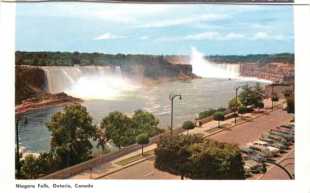 Spadziste Niagara, Ontario, Kanada — widok dzienny i nocny — wydawca nie widoczny - Awers