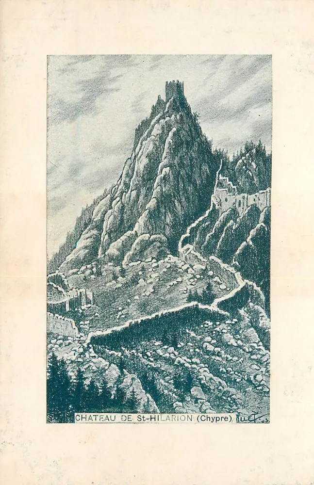 Castelo de St-Hilarion (Chipre) — ilustração gravada — editor LUCF, n° 5 - Frente