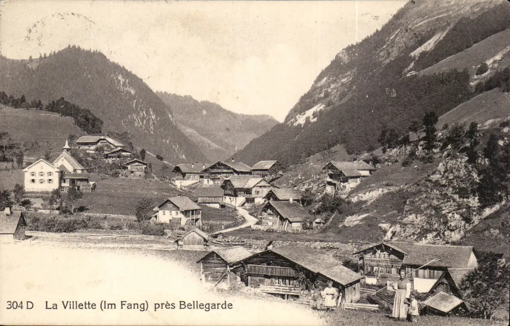 La Villette (Im Fang) bei Bellegarde — Ansicht eines alpinen Dorfes — Verlag Ch. Marcel, n° 304 D - Vorderseite
