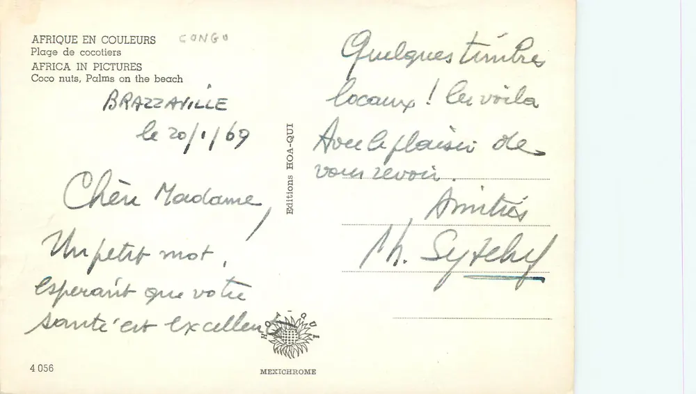 Piaszczysty brzeg — Brazzaville — Wydawnictwo HOA-QUI n°4056 - Rewers