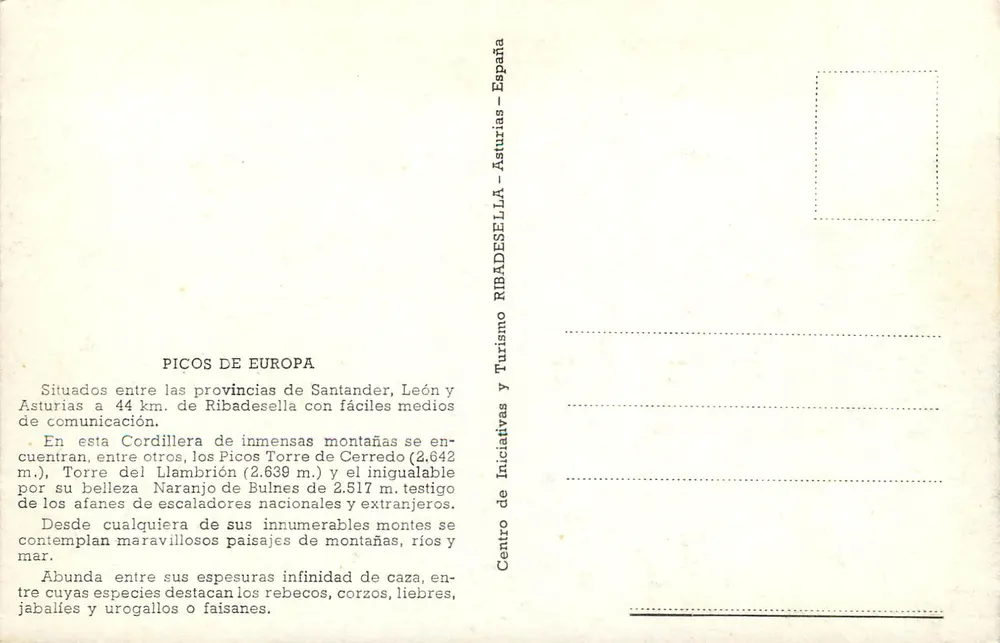 Picos de Europa — Ansicht der Berge — Ribadesella — Asturien — Spanien - Rückseite