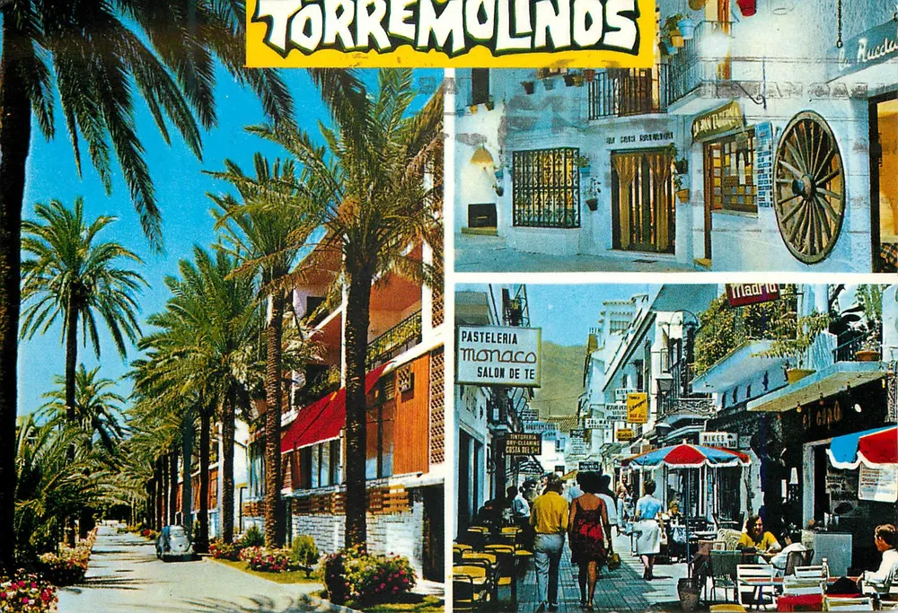 Torremolinos — vista de rua e palmeiras — editor Rucca - Frente
