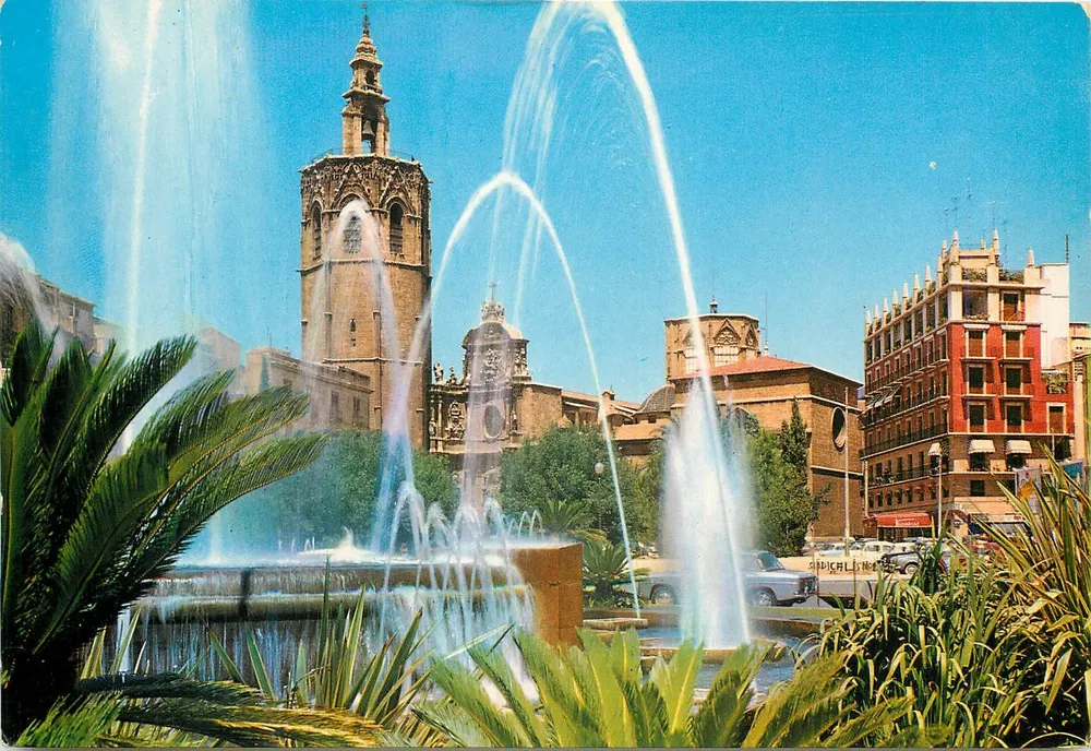 Plaza de la Reina — Detail der Fontäne — Kolor-Zerkowitz, Serie 19, n° 155 - Vorderseite