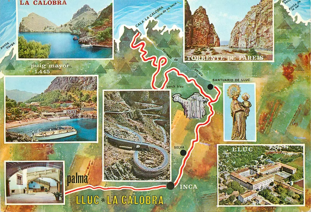 La Calobra — Routenplan von Palma nach La Calobra — Nevcolor 1590 A - Vorderseite