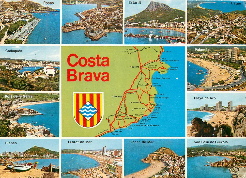 Costa Brava — Carta postal turística — Editor: Fotografía Campaña-Puig-Ferrán - Frente