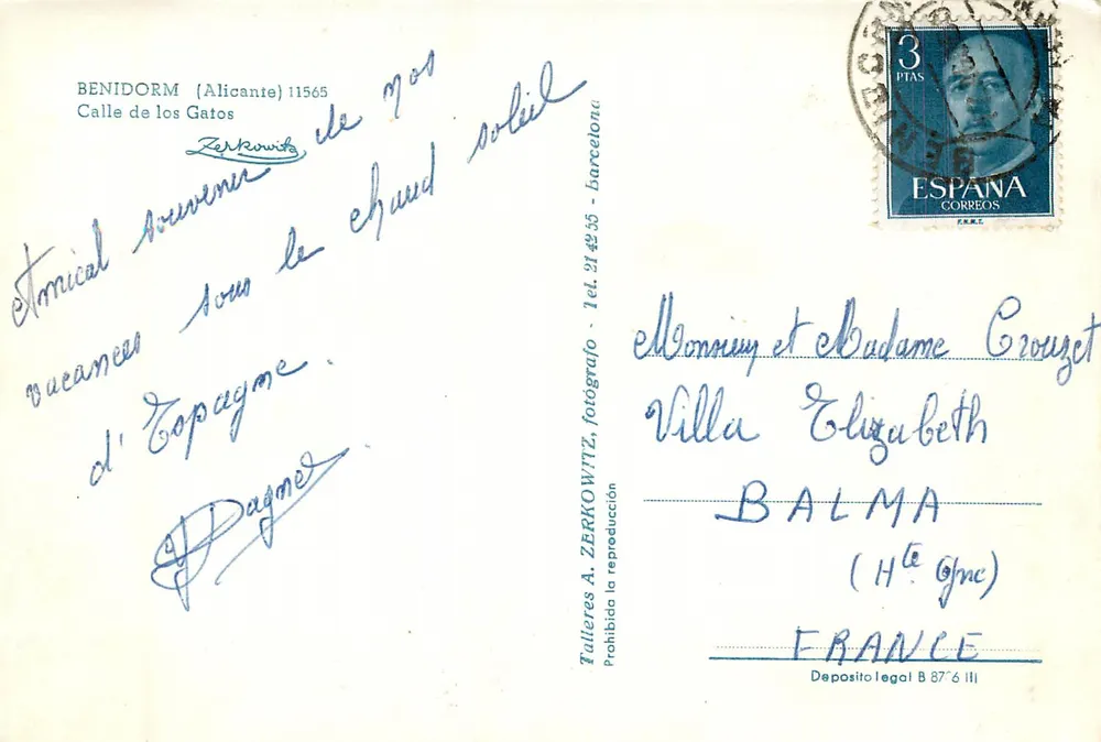 Benidorm (Alicante) — Straße der Katzen — Taller A. Zerkowitz - Rückseite