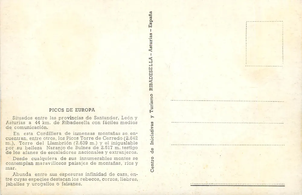 Picos de Europa — Ansicht der Berge — Ribadesella, Asturien — Spanien - Rückseite