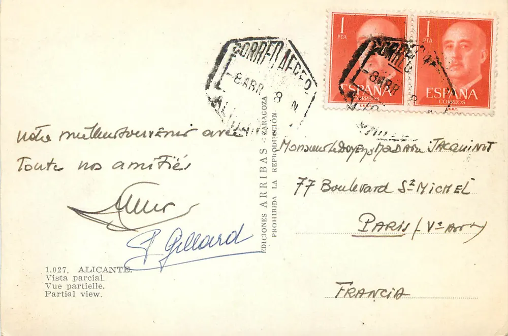 Vista parcial de Alicante — Éditions Arribas, n°1.027 - Verso