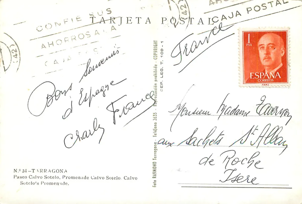 Paseo Calvo Sotelo — Promenade Calvo Sotelo — Editor Raymond Terragona, N°34 - Verso
