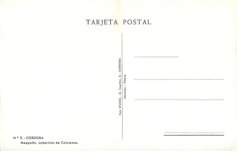 Mezquita — Laberinto di Colonne — Folo Studio, G. Capitán, 8, Vitoria - Verso