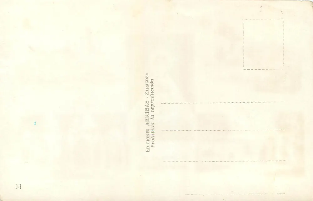 Lorca — vista da cidade e da Virgem — Éditions Arribas, série 31 - Verso