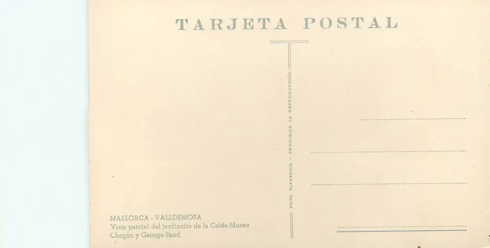 Cactus Garden — Mallorca — Valldemosa — Chopin and George Sand - Back