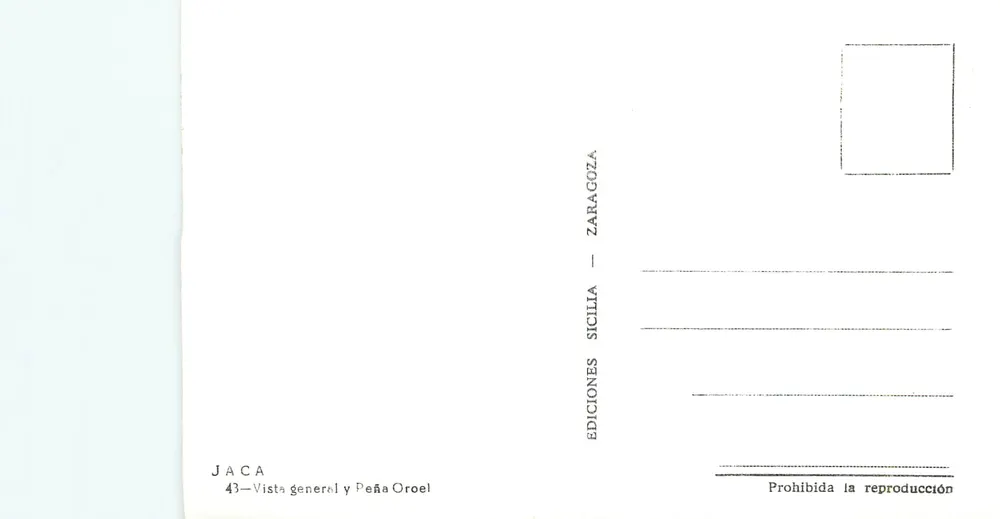 Peña Orola — Vue générale — Éditions Sicilia Zaragoza, n°43 - Verso