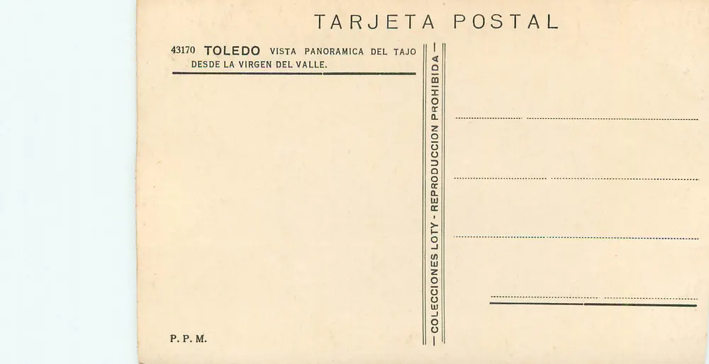 Toledo — Panoramablick von Virgen del Valle — Loty - Rückseite