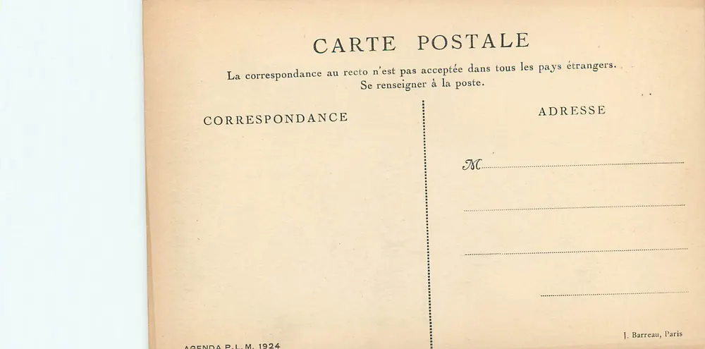 Tunisie - Korbous. Anciens Bains Romains — Agenda P.L.M. 1924, éditeur O. Chercurito - Verso