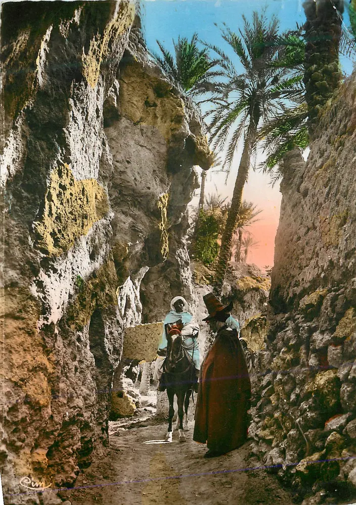 Tunisië — Oasis in de grotten — Foto R. Prouho, serie 377 van de Artistieke Collectie « L’Afrique » - Voorkant