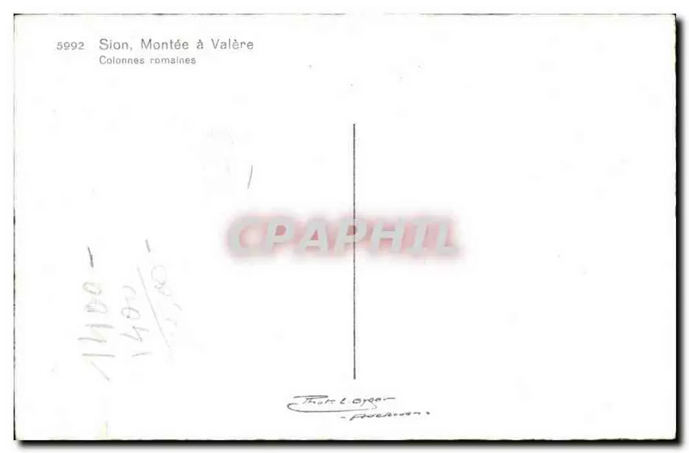 Sion, Subida para Valère — Colunas romanas — Thuret & Cie, n° 5992 - Verso