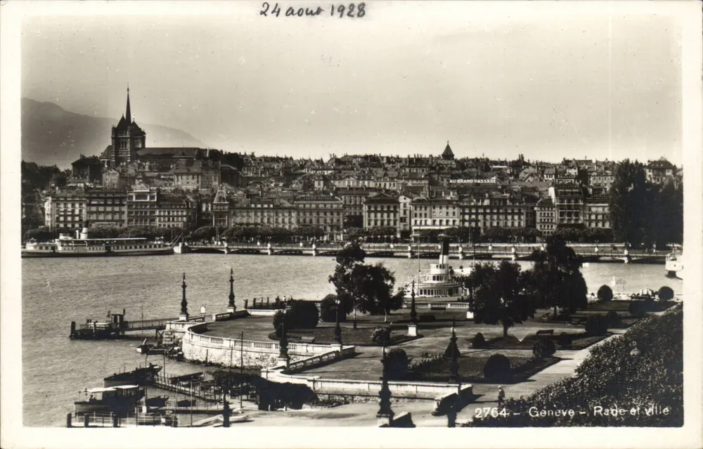Gênes - Vue de la ville au Grand Passage — Société Graphique Neuchâtel - Recto