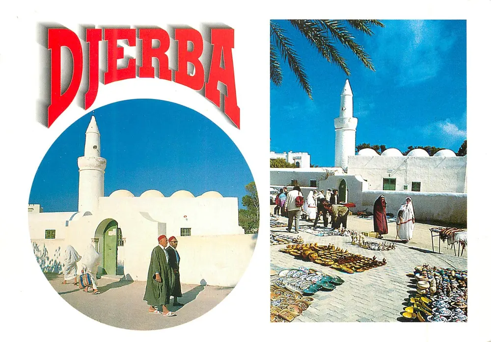 Djerba — Mercado e mesquita — Edições Mirage - Frente