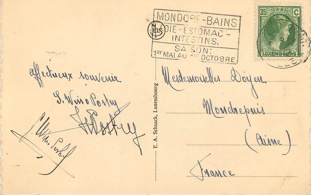 Luxembourg — The Grand Ducal Palace — publisher HUS, series number not visible - Back