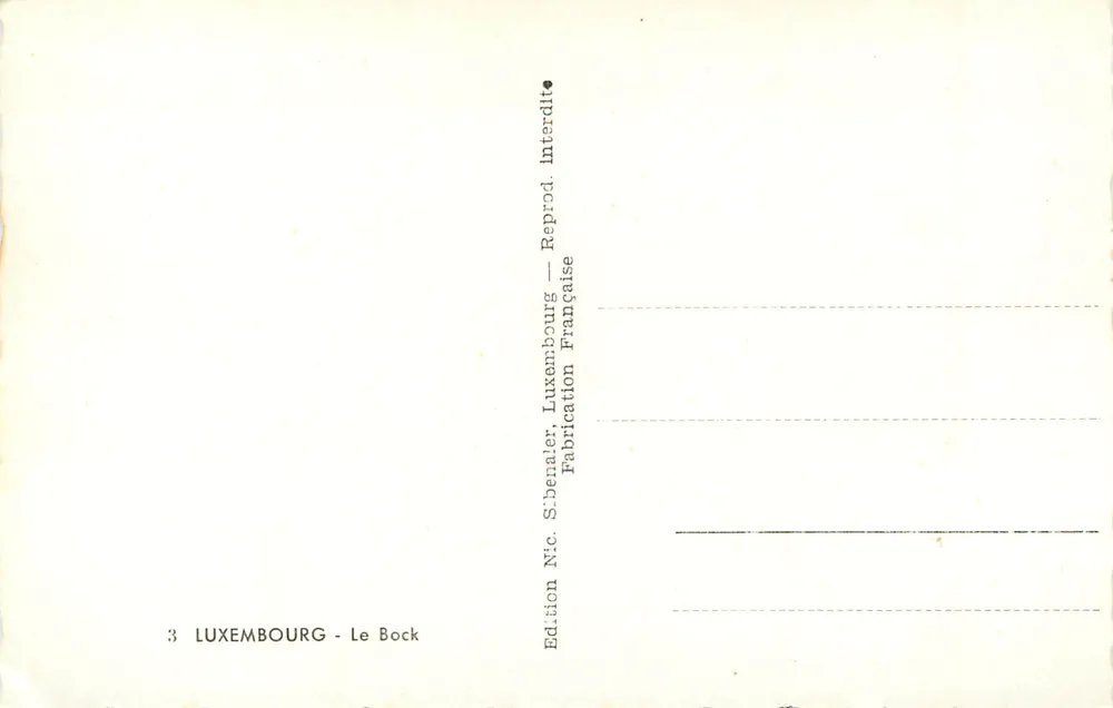 Luxemburgo - Le Bock — S. Denaler, Edição Le Bock - Verso
