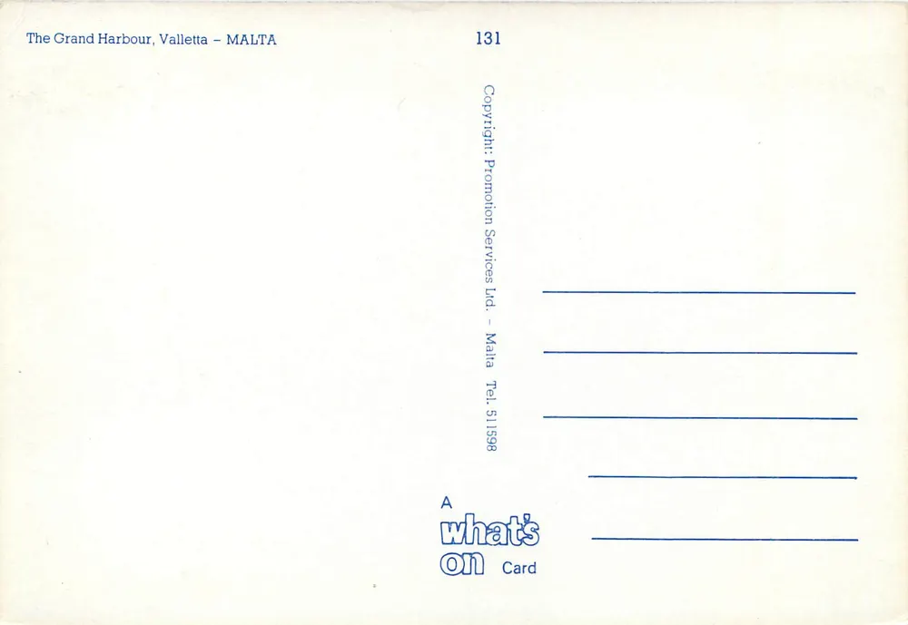 Grand Port, Valletta — MALTE — edition Promotion Services Ltd. n°131 - Back