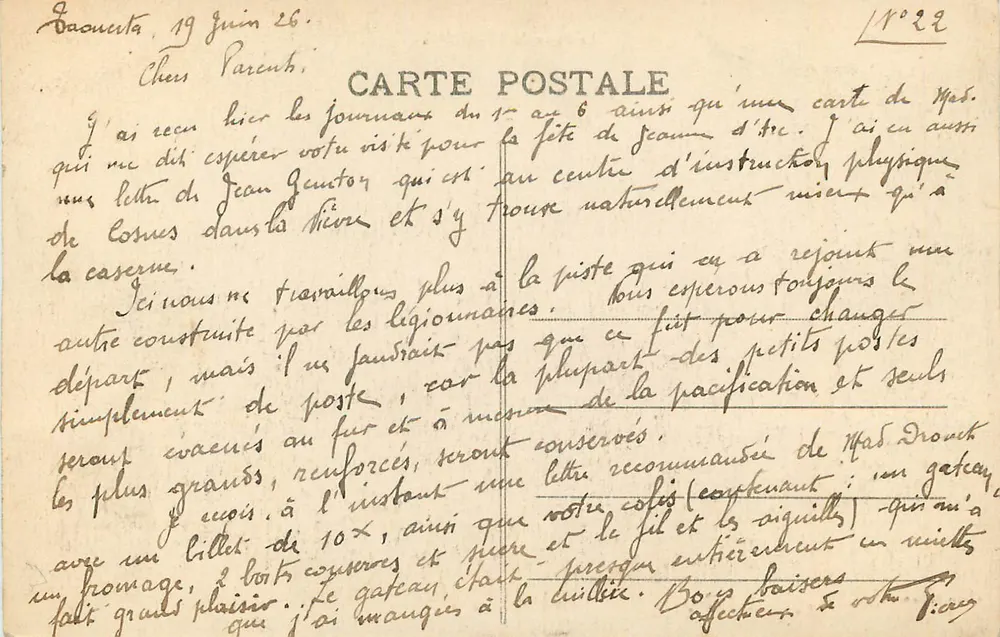 Le Poste de TÉROUAL — Photo Contansson — n°22 - Verso