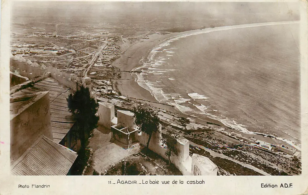 Agadir — Die Bucht vom Kasbah aus gesehen — Foto Flandrin, Ausgabe A.D.F. Nr. 11 - Vorderseite