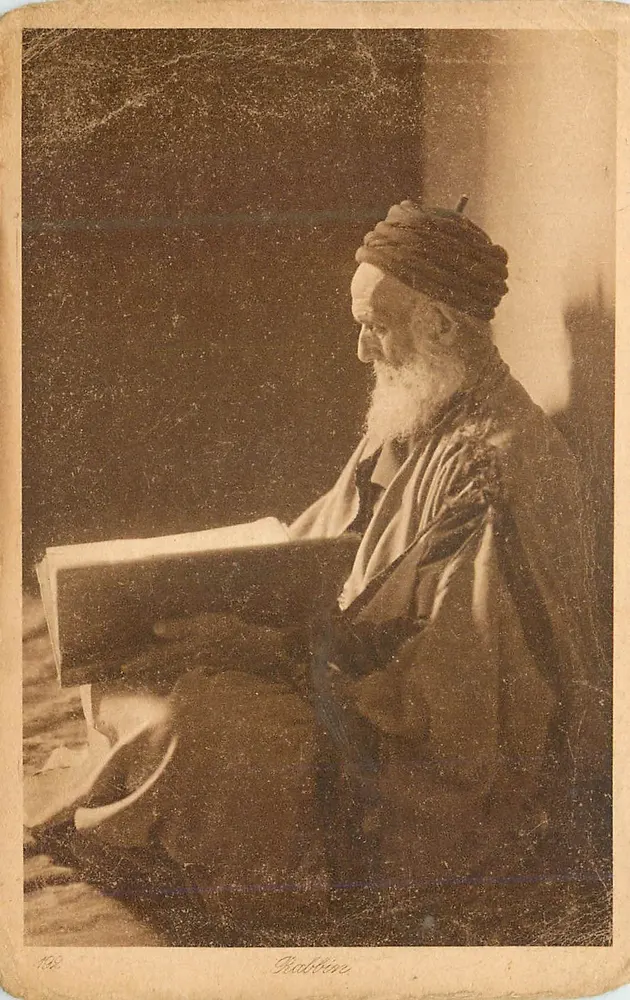 Rabino judeu antigo — leitura — fototipia Biddin - Frente