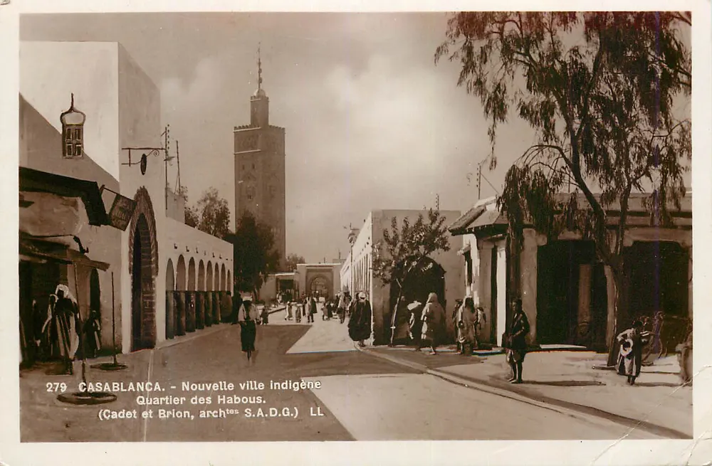 Casablanca - Neue indigene Stadt. Viertel der Habous — Cadet et Brion, archtss S.A.D.G. LL, n°279 - Vorderseite