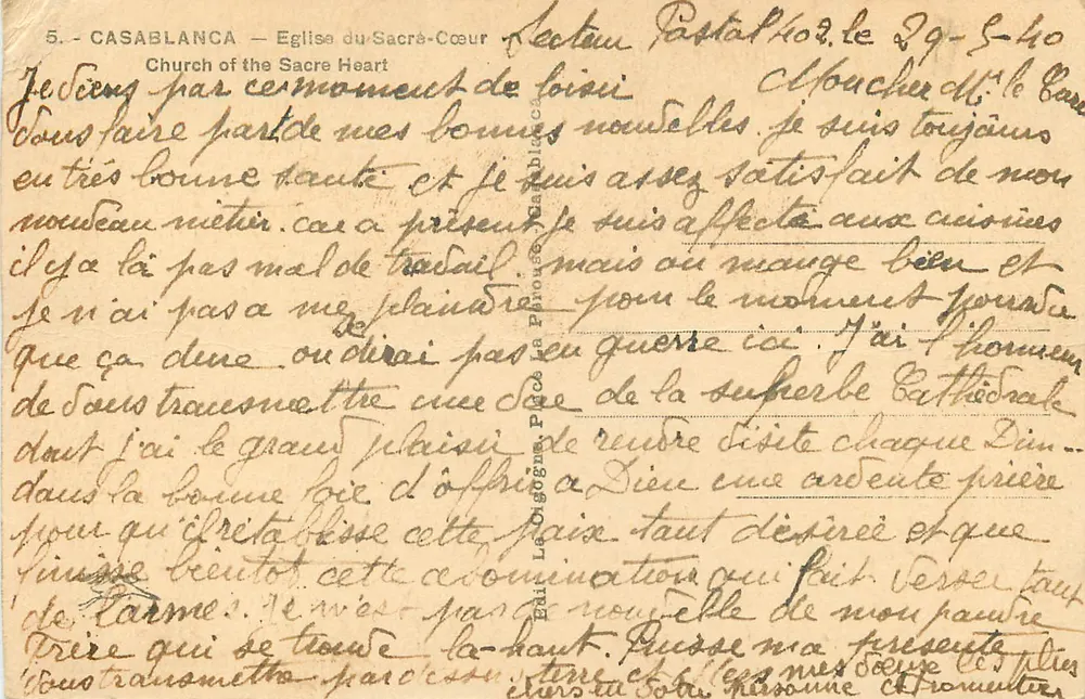Casablanca — Kirche des Heiligen Herzens — Verlag La Goguette, Nr. 5 - Rückseite