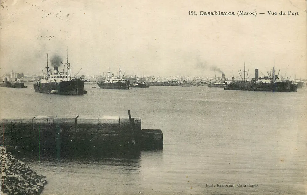 Casablanca (Maroc) — Vue du Port — Ed. A. Kricorian, Casablanca - Recto