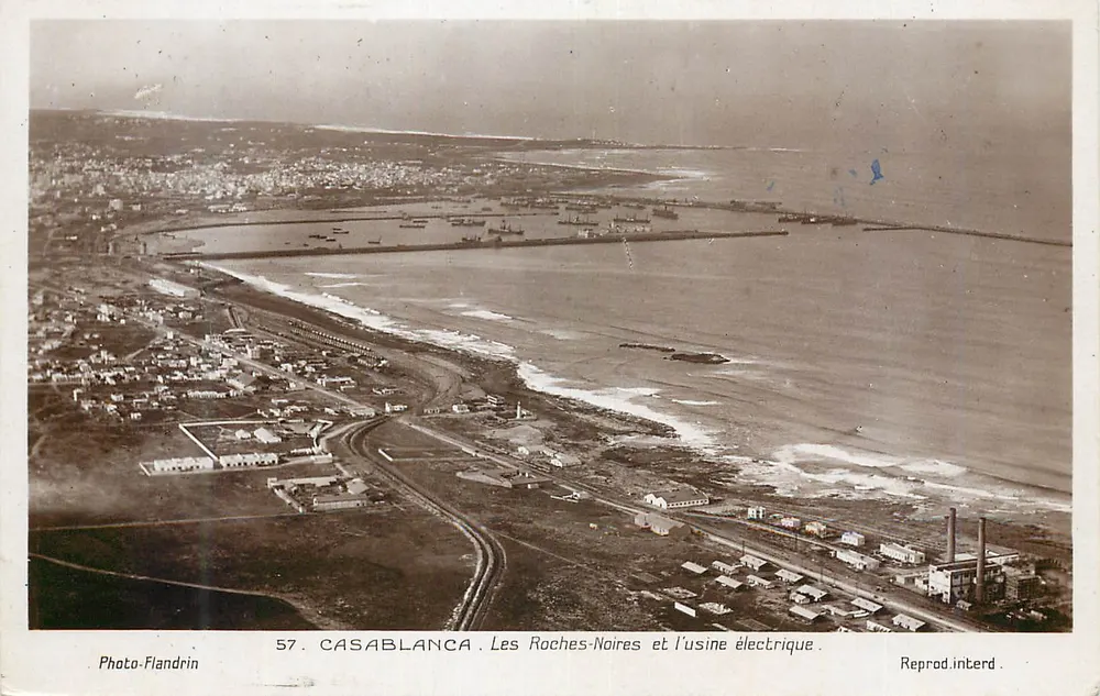 Casablanca — Les Roches-Noires und die Elektrizitätsfabrik — Photo-Flandrin, n° 57 - Vorderseite