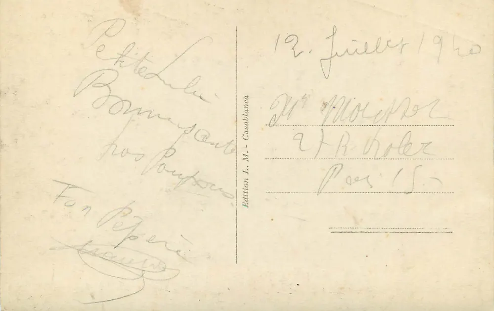 Casablanca - Parque Lyautey — editor C.A.P. n°37 - Verso