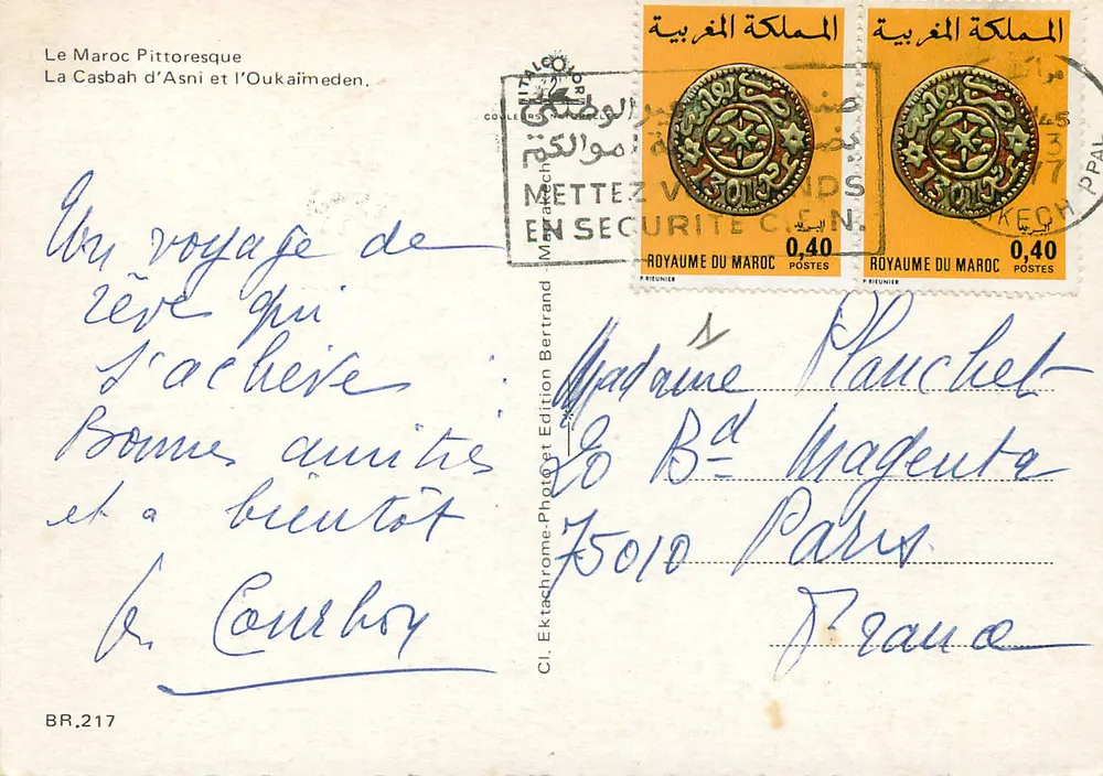 La Casbah d'Asni et l'Oukaimeden — Marachach Edition Bertrand, BR.217 - Verso