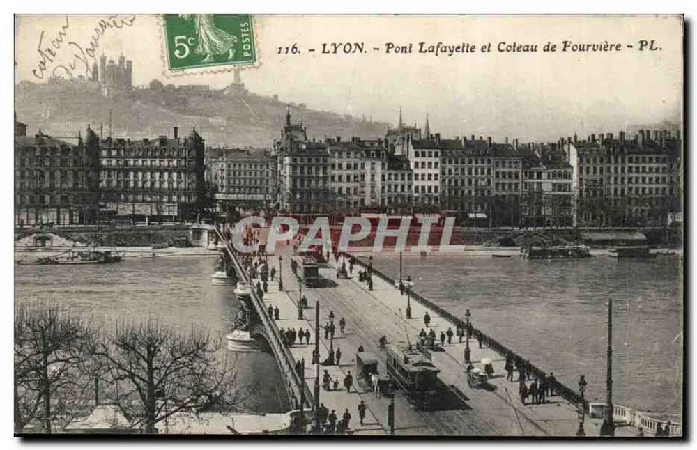 LYON. - Ponte Lafayette e Coteau de Fourvière - PL. - 116. - Frente