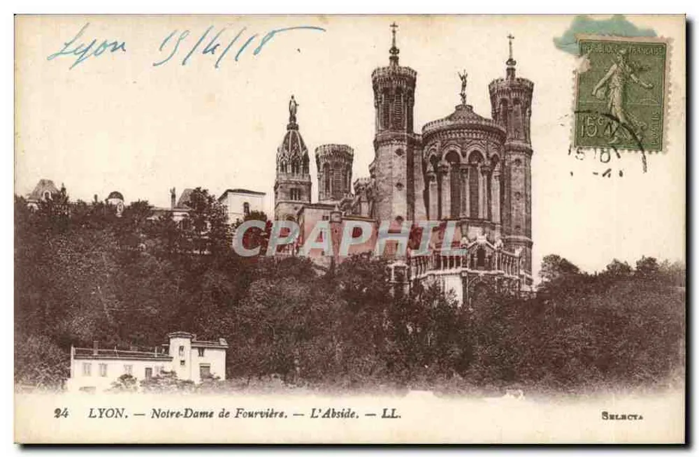LYON — Nossa Senhora de Fourvière — A Abside — LL. — Selecta - Frente