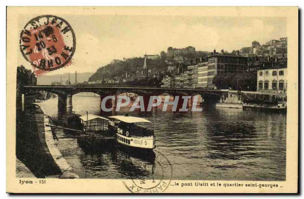 Lyon - le pont tilisitt et le quartier saint-georges — Éditions J. Cellard, n° 151 - Recto