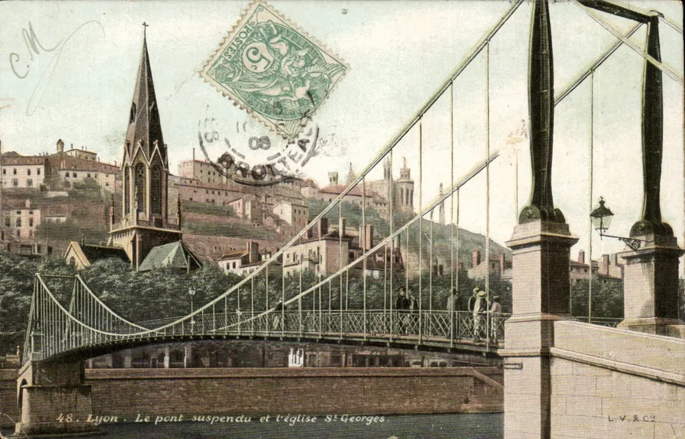 Lyon. Der Hängebrücke und die Kirche St-Georges — L.V.&Cie, n°48 - Vorderseite