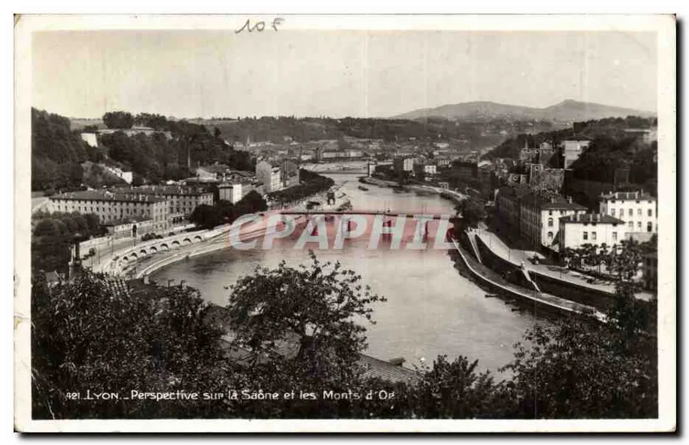 Lyon — Perspektive auf die Saône und die Monts d'Or — Edition « La Cigogne » - Vorderseite