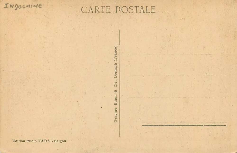 Baria — Le parc et les bureaux de l'Inspection — Gravure Braun & Cie, Saigon - Verso