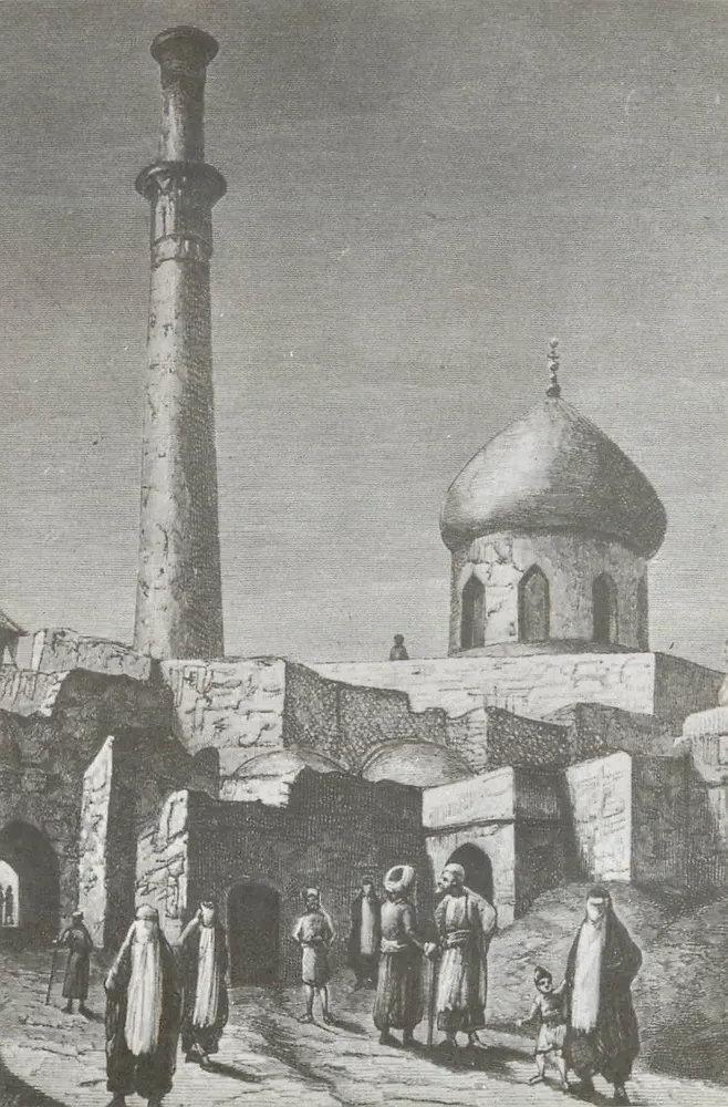 Eine der alten Gassen von Isfahan — Niello-Gravur des 19. Jahrhunderts — veröffentlicht von NAGHSHO NEGAR - IRAN - Vorderseite