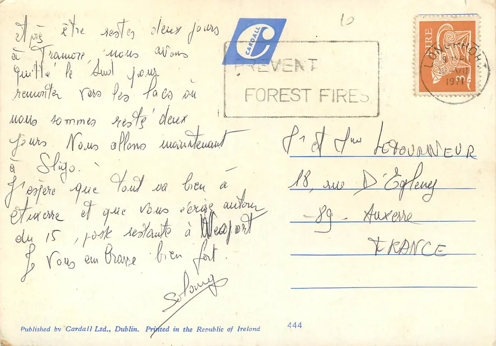 Longford — Ballymahon St., Kathedrale, St. Mel's College, Main St. — Cardall Ltd., Dublin, n°444 - Rückseite